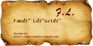 Fabó László névjegykártya